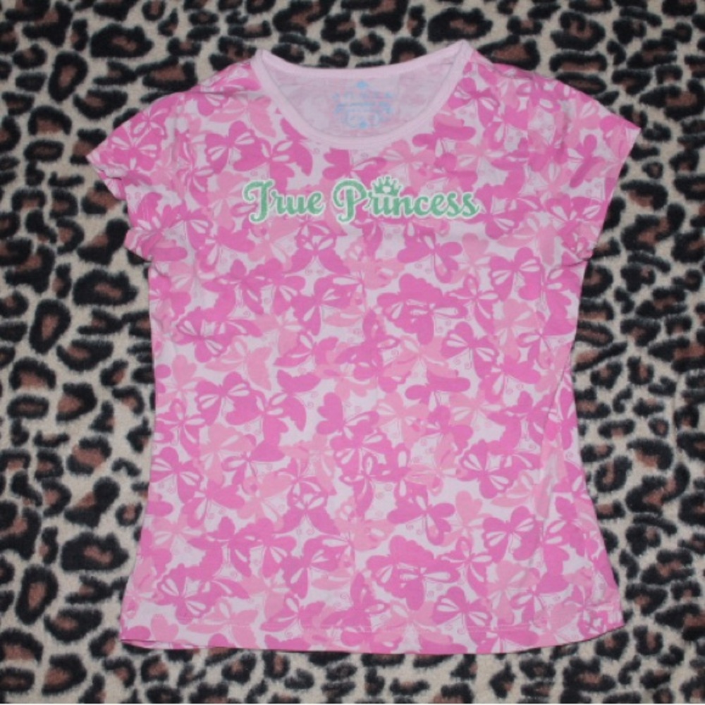 “true princess” pink butterfly baby tee